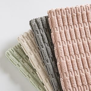 MIULEE Pack of 2 Corduroy Decorative Throw Pillow Covers 18x18 Inch Soft Boho Striped Pillow Covers Modern Farmhouse Home Decor for Sofa Living Room Couch Bed Cream White