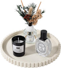 Round Bathroom Tray Silicone Kitchen Counter Decor Vanity Organizer Decorative Coffee Table Tray for Perfume, Candle, Soap Dish, 9 Inch, Black