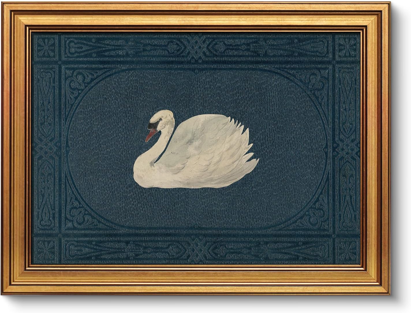 Vintage Gold Framed Wall Art, Sketch Birds Canvas Painting, Cute but Exquisite Wall Decor, No Glass No Glare, Suitable for Bedside Tables, Foyer, Bookshelves,【Hummingbird】-10L x 8W