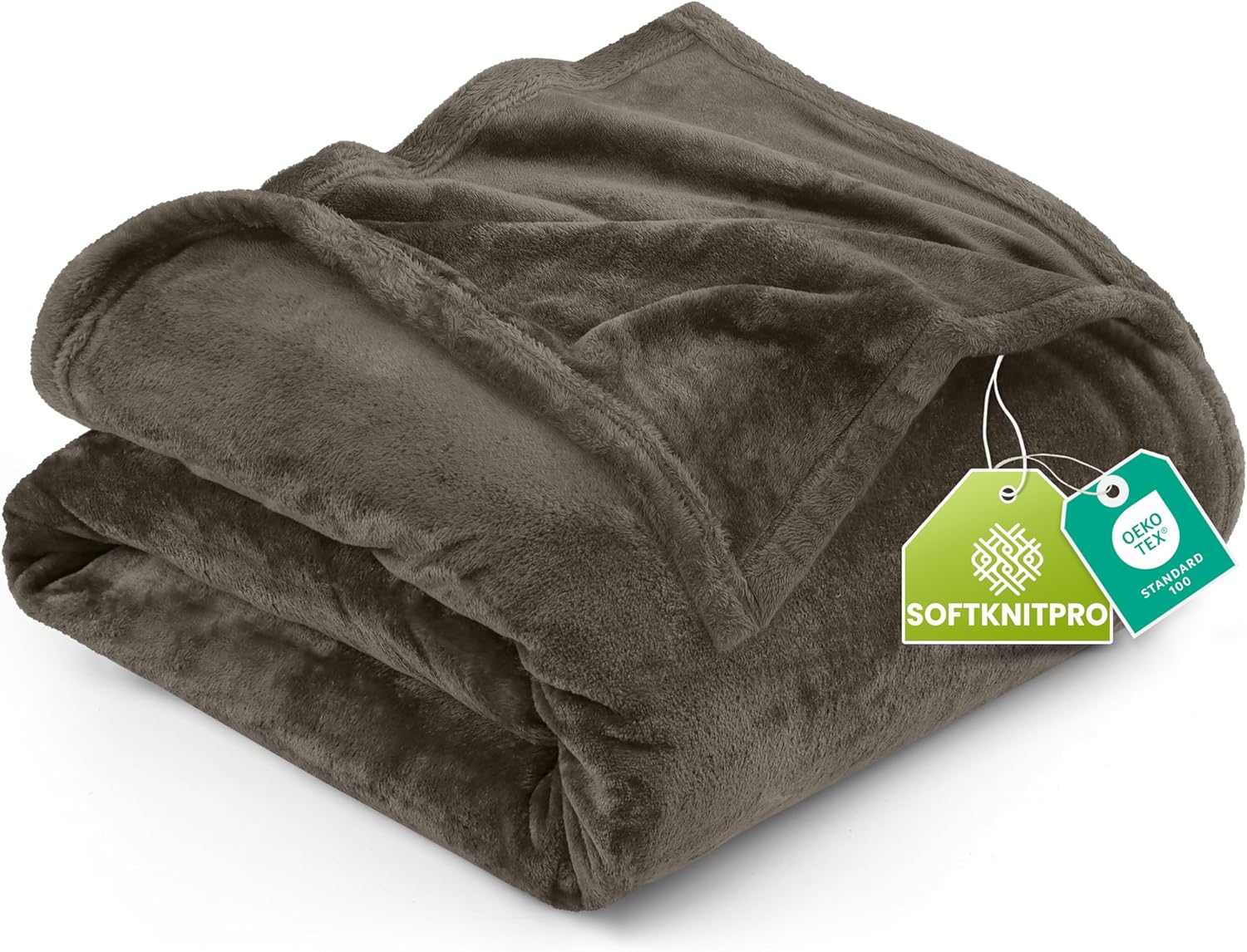 Bedding Fleece Blanket Queen Size Grey (90x90 Inches) Ultra Soft Warm Lightweight Microfiber Breathable Anti-Static Cozy Bed Blanket, All-Season Home Decor Gift for Men & Women